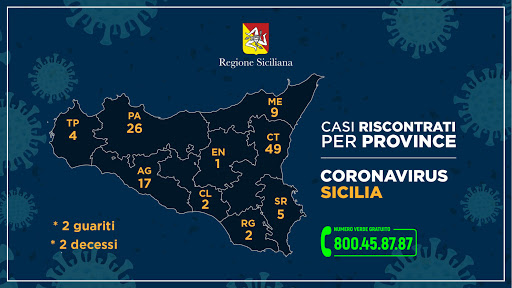 Mappa contagi Sicilia